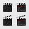 Movie clapperboard vector set