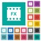 Movie effects square flat multi colored icons