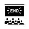 movie end in cinema glyph icon vector illustration