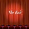 Movie ending screen vector concept background in cartoon style