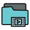 Movie file icon, outline style