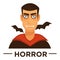 Movie genre horror cinema vector icon of vampire man