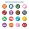 Movie genre long shadow icons