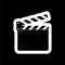 Movie icon, Film Flap sticker on dark background