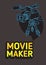 Movie Maker Poster Design With Isolated Video Camera