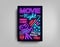 Movie Night poster design template in neon style. Neon Sign, Light Banner, Bright Flyer, Design Postcard, Promotional