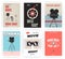 Movie night poster set. Cinema events different advertising placards. Colorful vector illustration.