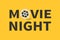 Movie night text word. Film movie reel. I love cinema icon. Film festival banner flyer poster invitation template. Flat design