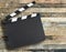 Movie production clapper board