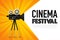 Movie projector, Retro cinema. Cinematography festival. Movie time. Vector illustration.