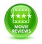 Movie reviews glassy green round button