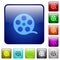 Movie roll color square buttons