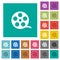 Movie roll square flat multi colored icons