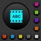 Movie subtitle dark push buttons with color icons
