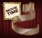Movie time banner with cinema movie and photography 35 mm film strip template in vintage style