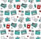 Movie time seamless icons pattern