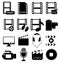 Movie video media icons set