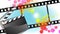 Movies film and Clapper board background