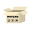 Moving box carton flat icon. Vector isolated illustration