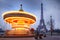 Moving carousel close to Eiffel Tower, Paris