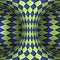 Moving checkered hyperboloid. Vector optical illusion illustration
