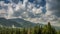 Moving clouds and mount Giewont in Zakopane, Poland, timelapse