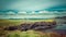 Moving clouds over Icelandic mountain landscapes