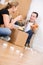 Moving: Couple Takes a Break From Packing With Sandwiches