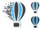 Moving Dot Halftone Aerostat Balloon Icon