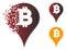 Moving Dot Halftone Bitcoin Marker Icon