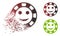 Moving Dot Halftone Happy Casino Chip Icon