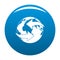 Moving earth icon blue
