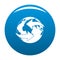 Moving earth icon blue vector