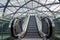 Moving escalators at the subway station Elbbruecken in Hamburg, Germany