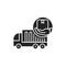 Moving Help black glyph icon. Help from the initial packing and wrapping to heavy lifting. Handyman services. Pictogram for web