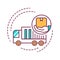 Moving Help color line icon. Help from the initial packing and wrapping to heavy lifting. Handyman services. Pictogram for web