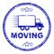 Moving House Stamp Represents Change Of Residence And Lorry