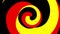 Moving hypnotic spiral. Seamless Psychedelic spiral and slow rotation. Yellow, orange, red and black background