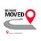 We are moving. Illustration for poster template with new address