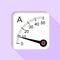 Moving iron type analog panel ammeter icon