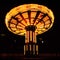 Moving lunar park carousel in the evening