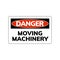 Moving machinery sign beware warning symbol. Danger moving machinery symbol