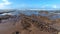 Moving over rocky beach in sunny summer Morocco natural scenery