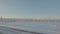 Moving Panorama Sunny Winter Snowy Forest of North Polar