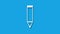 moving pen icon with shadow effect isolated on blue screen. loop motion animation.