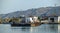 Moving platform on the river with above some cars to Butrint in Albania,