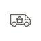 Moving, relocation, van vector icon. Simple element illustration from UI concept. Moving, relocation, van vector icon. Real estate