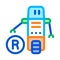 Moving robot icon vector outline illustration