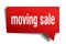 Moving sale red 3d speech bubble
