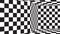 Moving seamless background chessboard patterns in perspective, black and white geometric design.